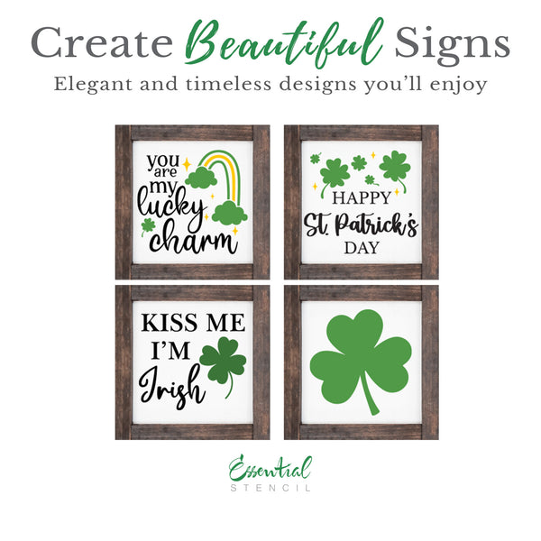 St. Patrick's Day Mini Sign Stencils ( 3Pk ) + bonus - Essential Stencil