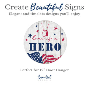 Home of a Hero Door Hanger Stencil-Patriotic-Essential Stencil