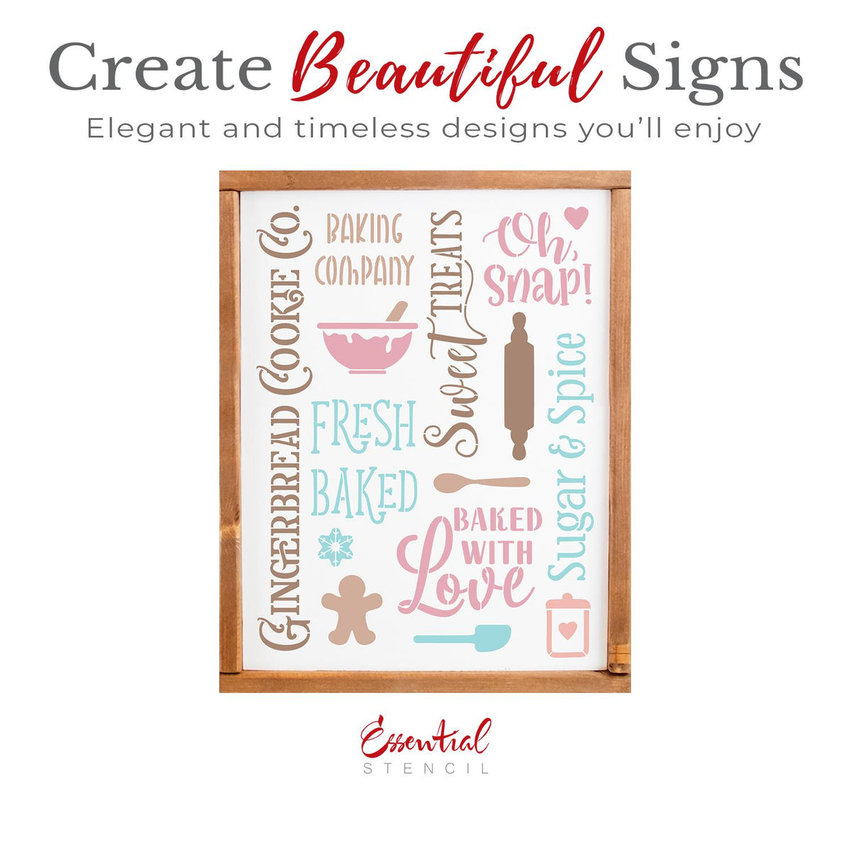 Oh Snap! Gingerbread Stencil-Christmas-Essential Stencil