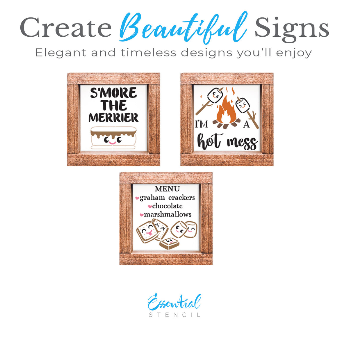 S'Mores Mini Stencil 3pk-Fathers Day-Essential Stencil