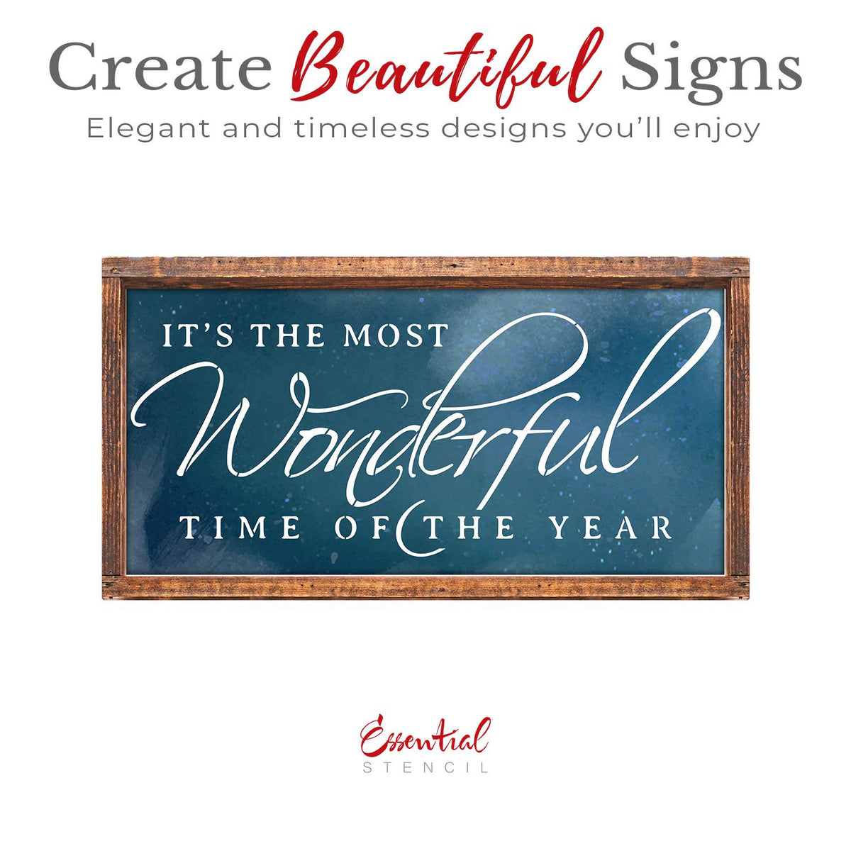 Most Wonderful Time of the Year Stencil-Christmas-Essential Stencil