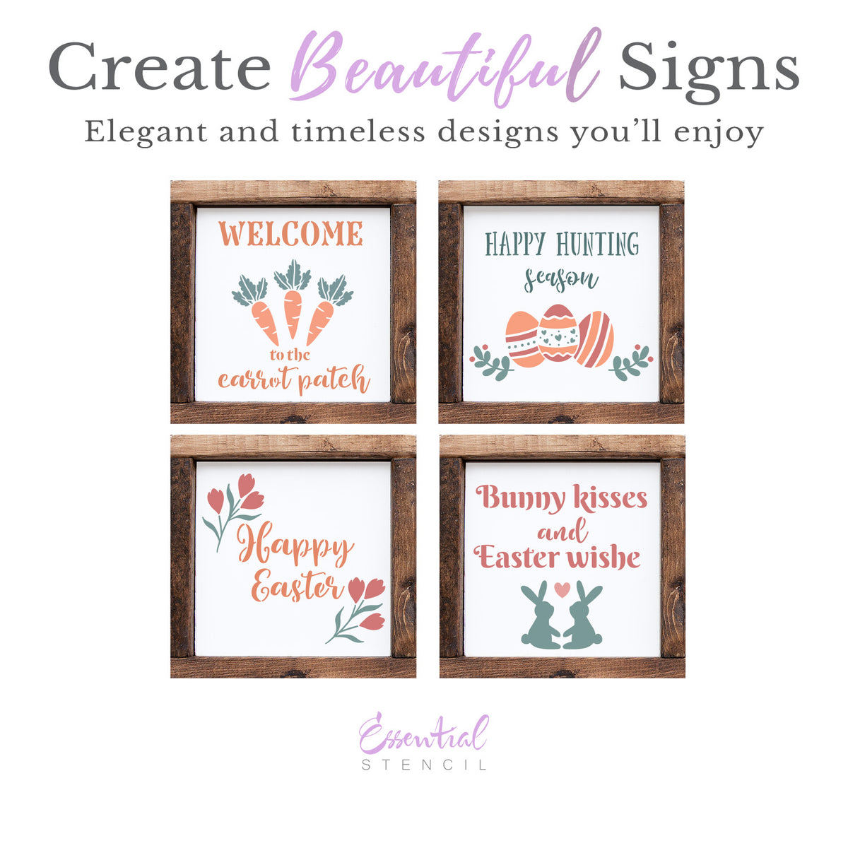 Easter Wishes Mini Stencil (4pk)-Easter-Essential Stencil