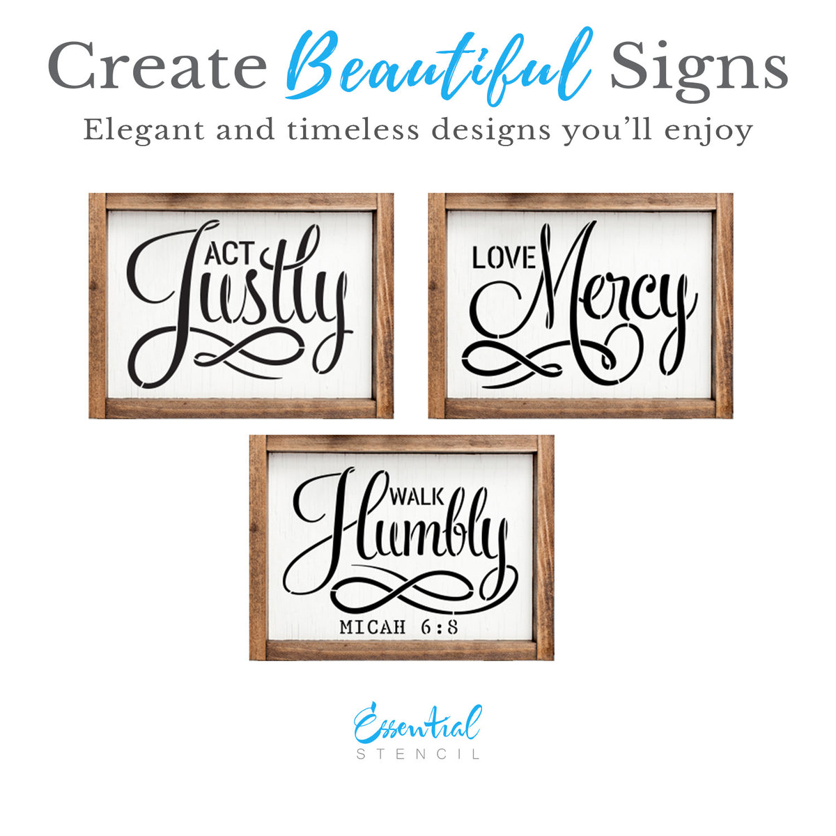 Micah 6:8 Calligraphy (3pk)-Stencils & Die Cuts-Essential Stencil