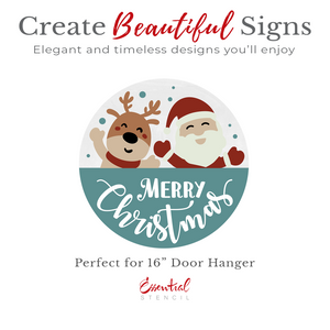 Santa & Rudolf Greetings Door Hanger Stencil-Christmas-Essential Stencil