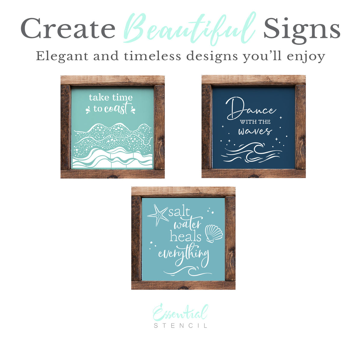 Dance with the Waves Mini Stencil (3 Pack)-Summer-Essential Stencil