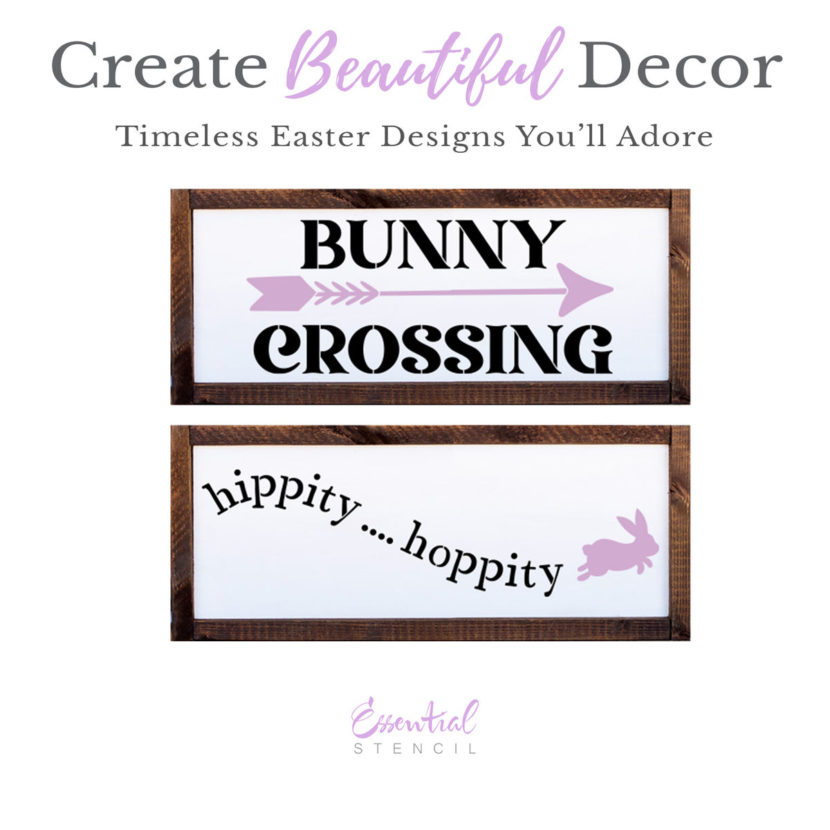 Hippity Hoppity Stencil 16x6 (2pk)-Easter-Essential Stencil