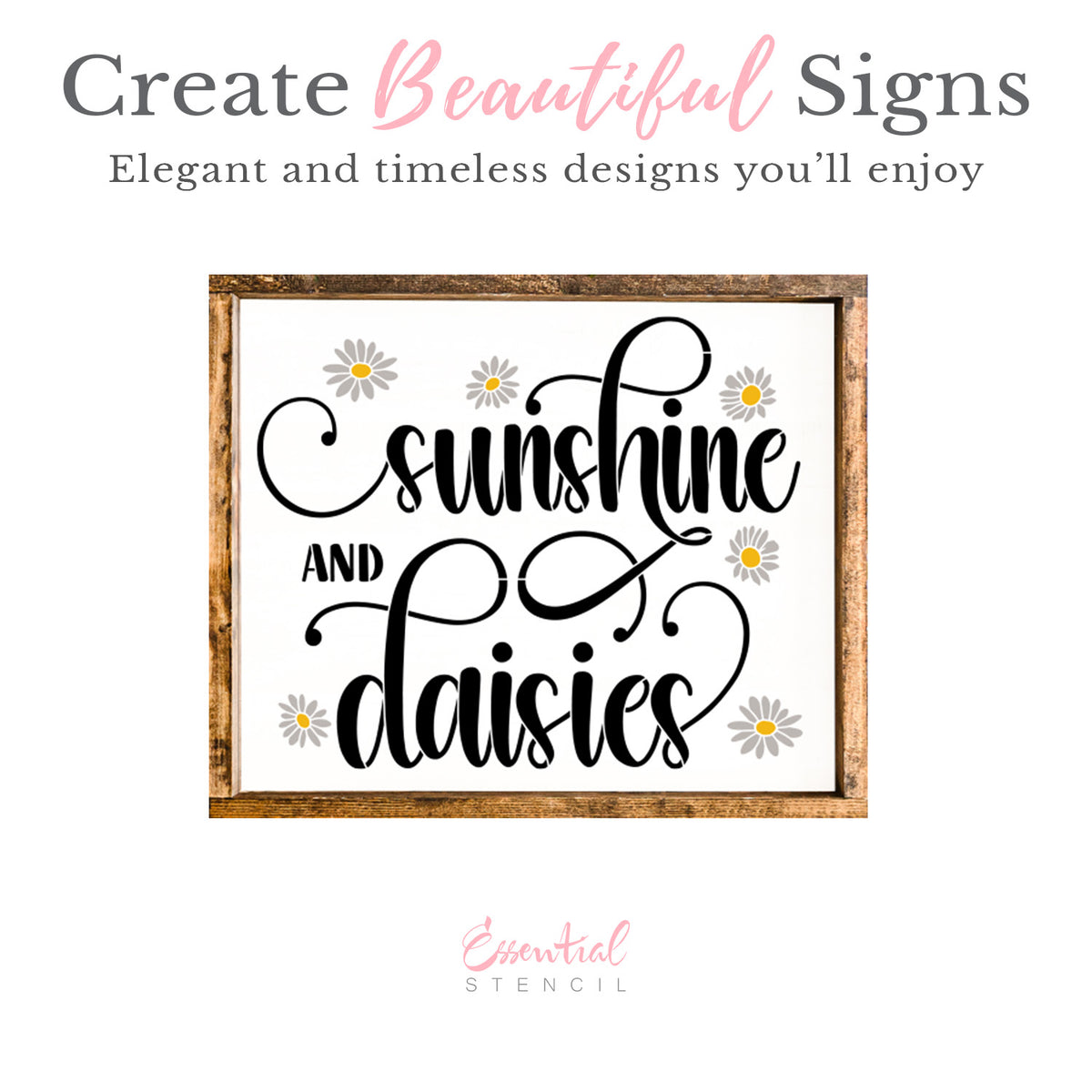 Sunshine and Daisies Stencil-Spring-Essential Stencil