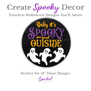 Baby It's Spooky Outside Door Hanger Stencil-Halloween-Essential Stencil