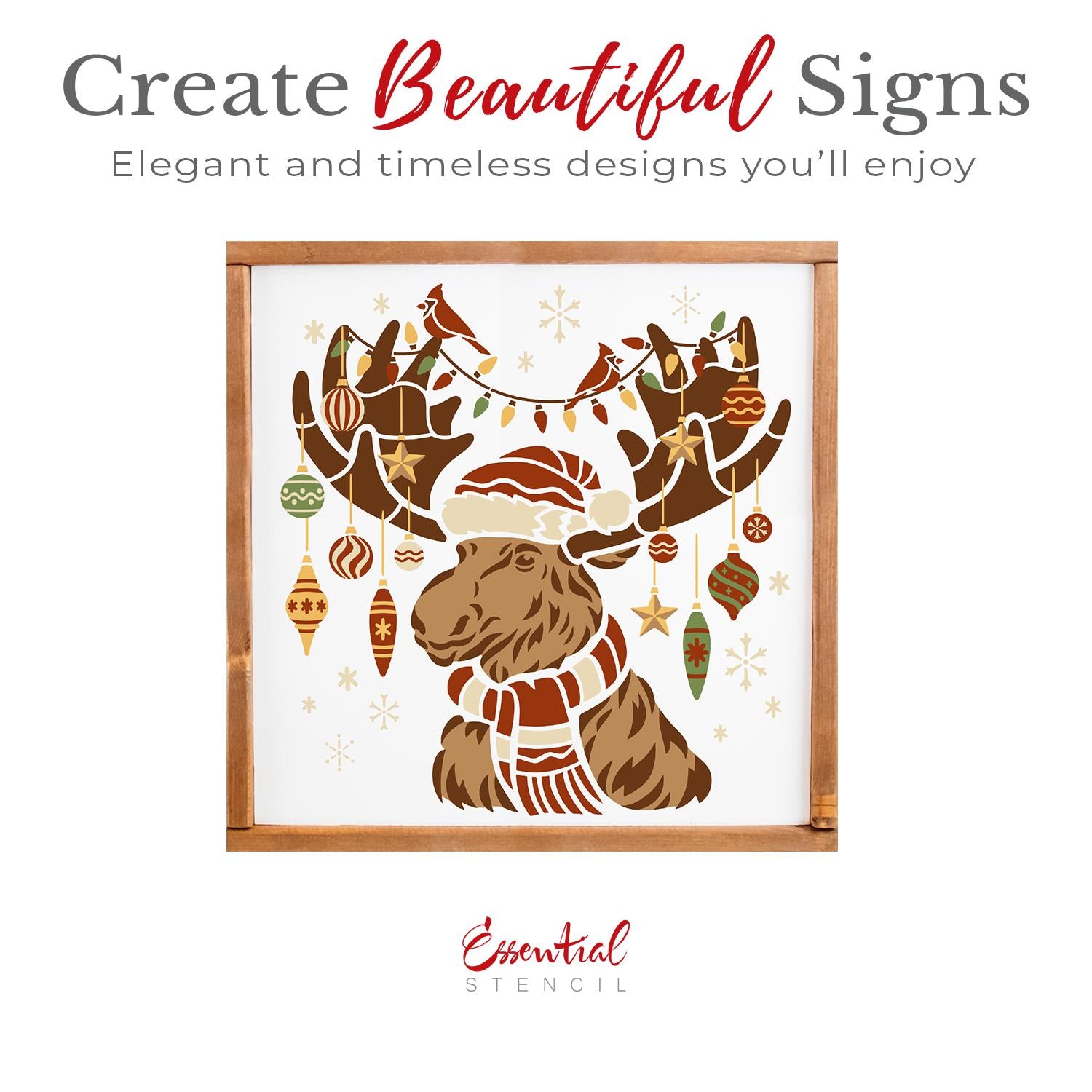 Merry Moose Layered Stencil-Christmas-Essential Stencil