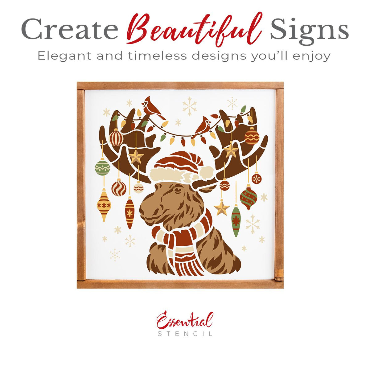 Merry Moose Layered Stencil-Christmas-Essential Stencil