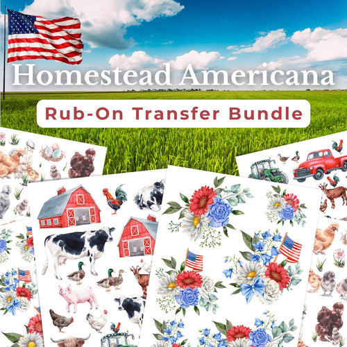 Homestead Americana Rub-On Transfer Bundle-Bundle-Essential Stencil