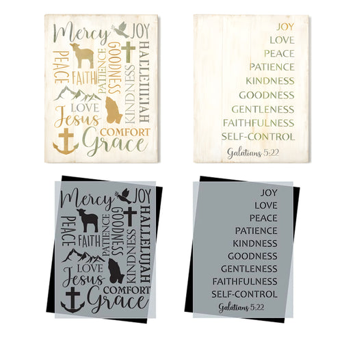 Fruit of the Spirit Stencil Set (2 Pack)-Scripture-Essential Stencil