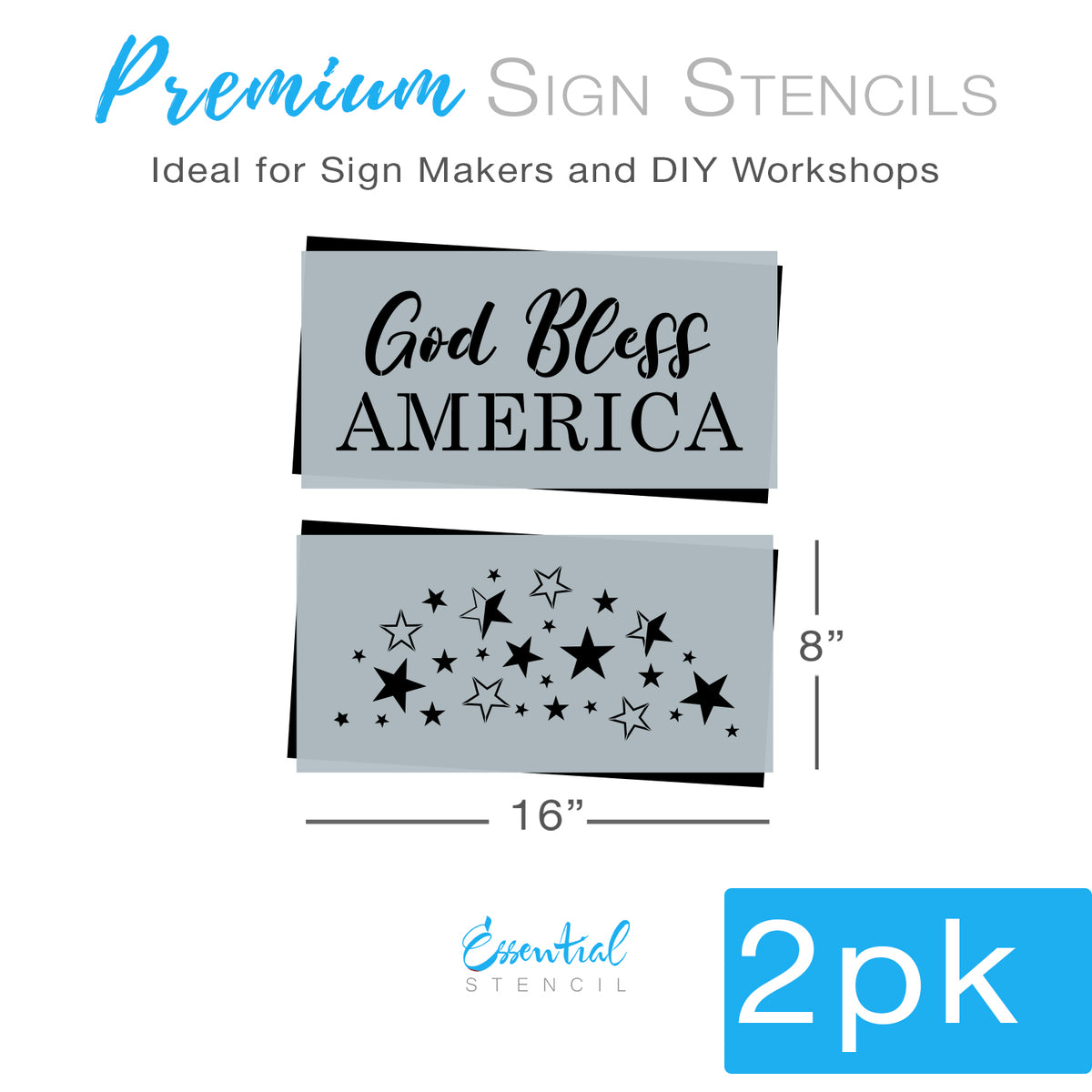 God Bless America Door Hanger Stencil-Summer-Essential Stencil