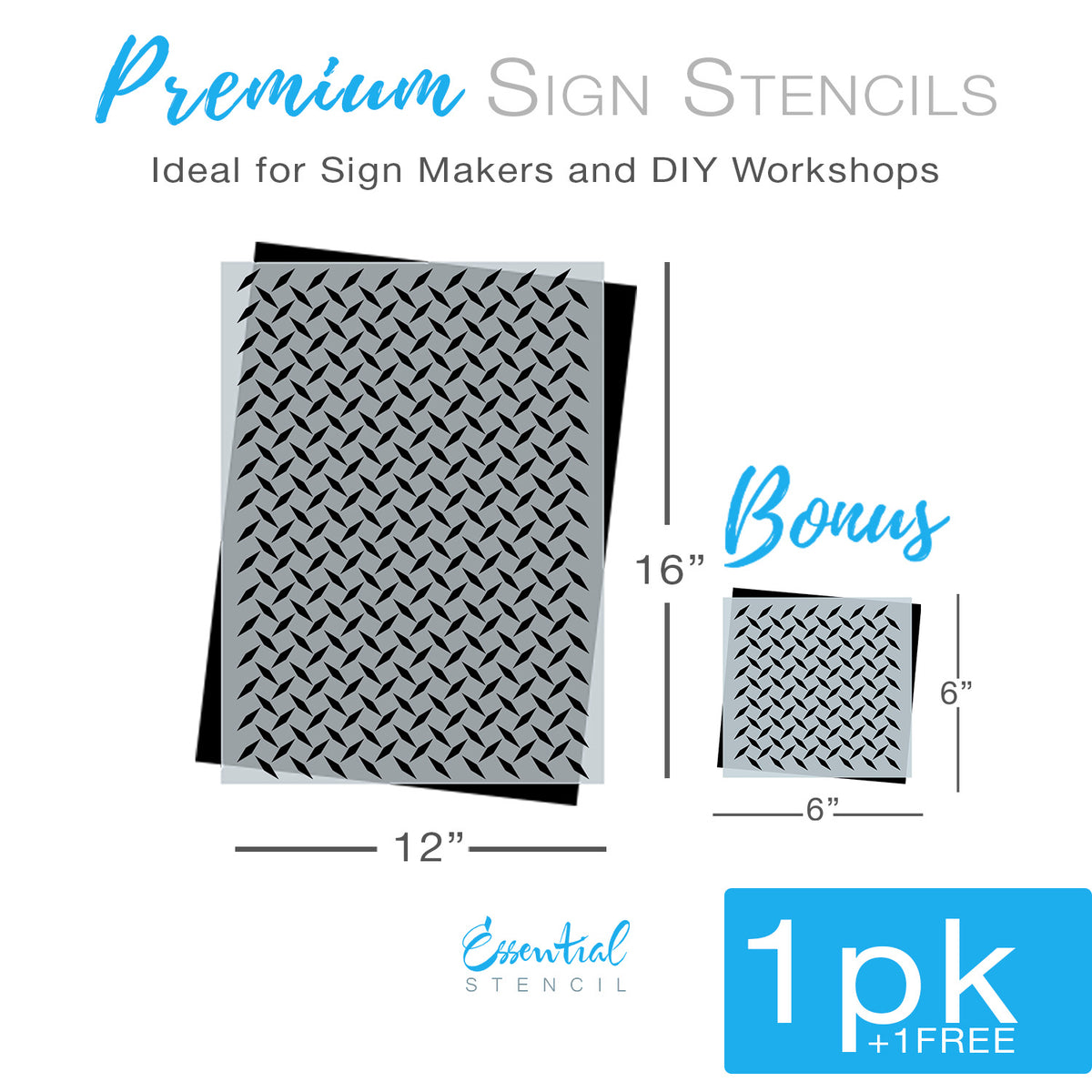 Diamond Plate Pattern Stencil + Bonus-Christmas-Essential Stencil