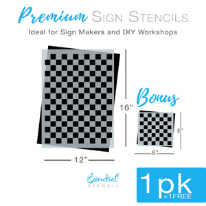 Checker Pattern Stencil + Bonus-Pattern-Essential Stencil