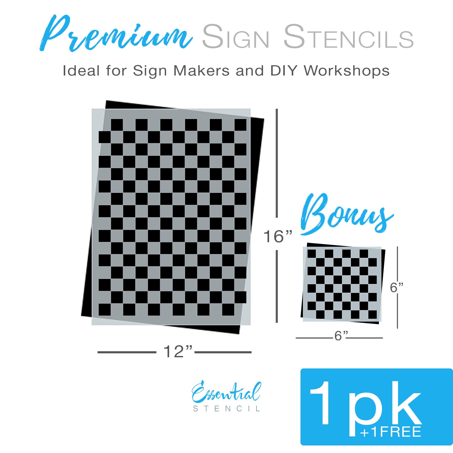 Checker Pattern Stencil + Bonus - Essential Stencil
