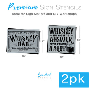Whiskey Stencil Set (2pk)-Essential Stencil