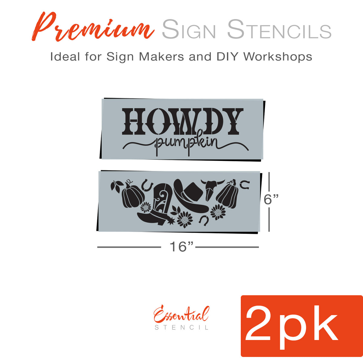 Howdy Pumpkin Door Hanger-Essential Stencil