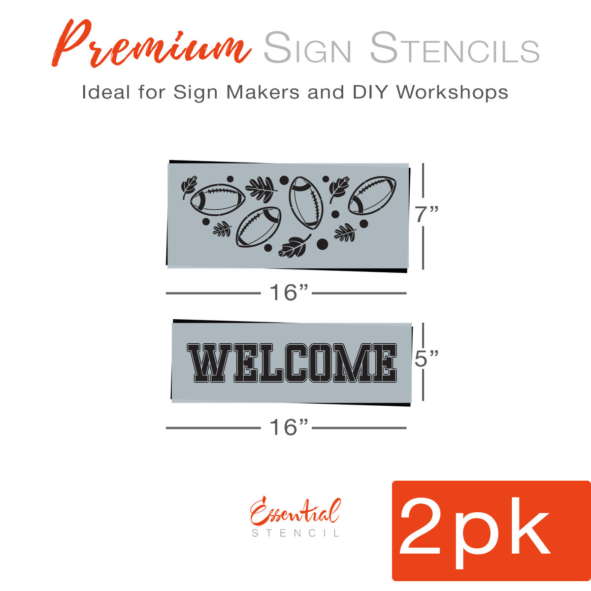 Welcome Football Door Hanger-Fall-Essential Stencil