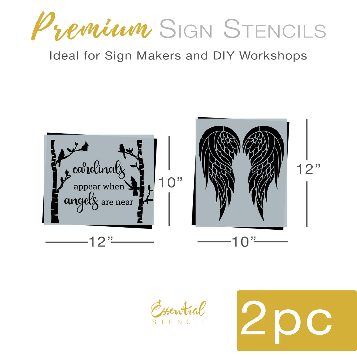 Cardinals Appear and Angel Wings Sign Stencils-Christmas-Essential Stencil