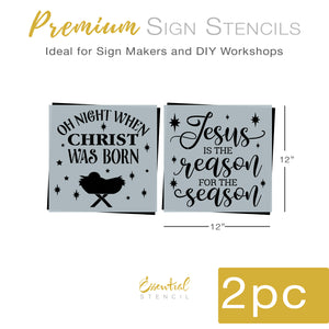 When Christ was Born and Jesus is the reason Stencil Set-Wood Surface-Essential Stencil