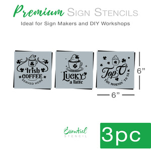 Irish Coffee Mini Sign Stencils (3 Pack)-St. Patricks Day-Essential Stencil