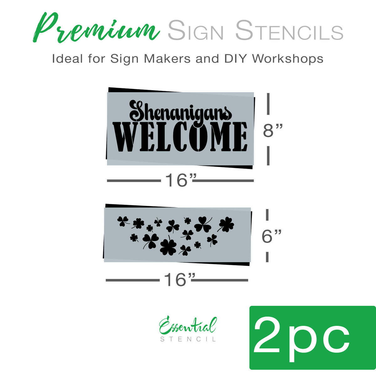 Shenanigans Welcome Door Hanger Sign Stencil-St. Patricks Day-Essential Stencil