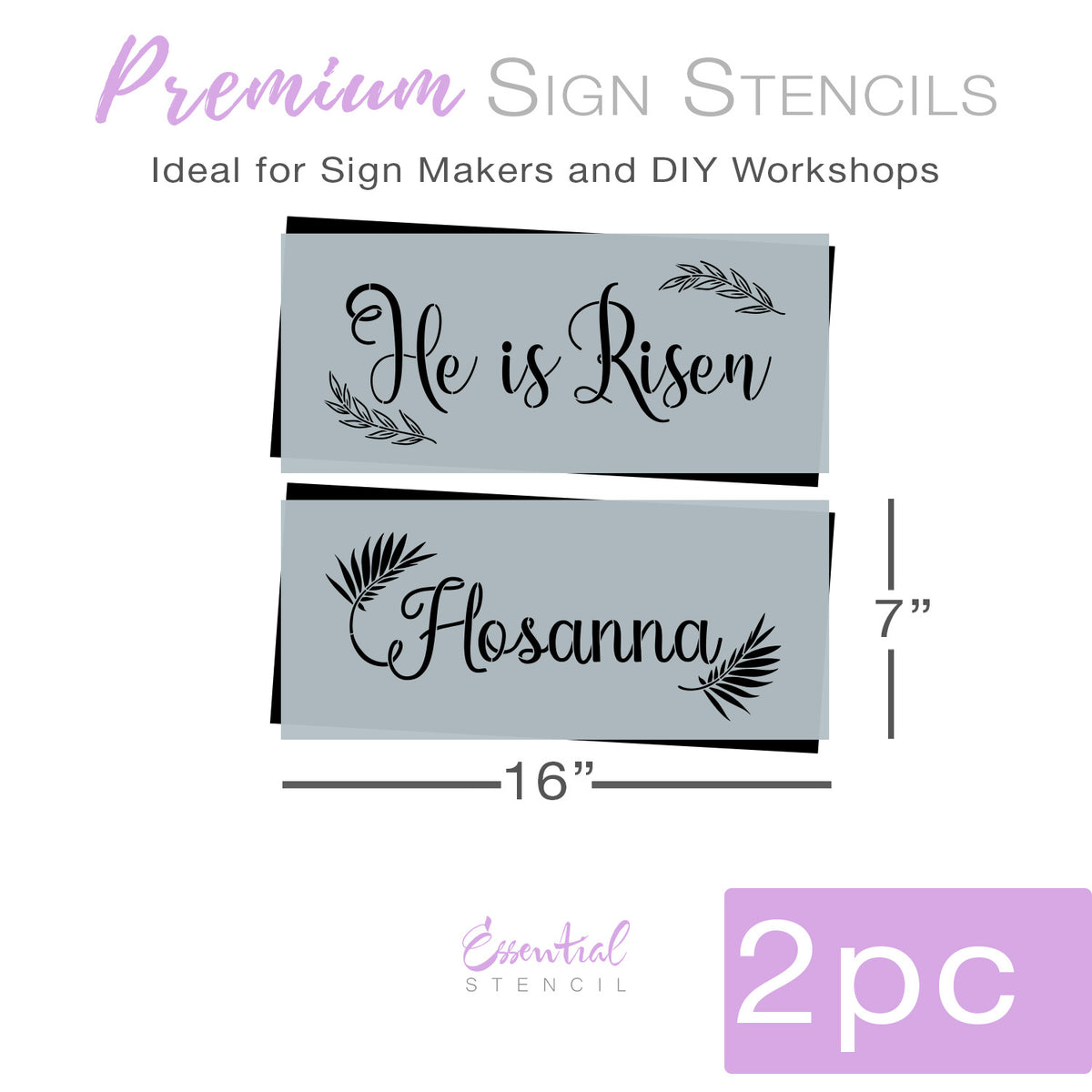 Hosanna & He is Risen Sign Stencils (2 Pack)-Spring-Essential Stencil