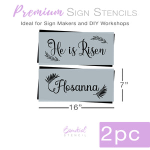 Hosanna & He is Risen Sign Stencils (2 Pack)-Spring-Essential Stencil