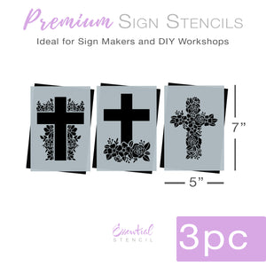 Spring Cross Stencil Set (3 Pack)-Spring-Essential Stencil