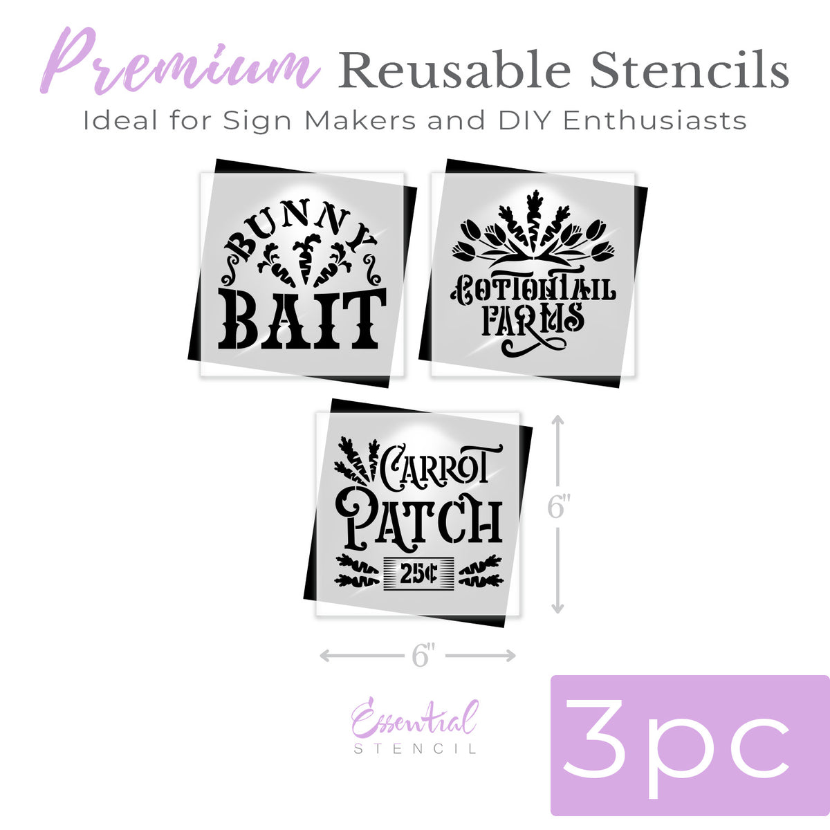 Bunny Bait Mini Stencil Set (3 Pack)-Easter-Essential Stencil