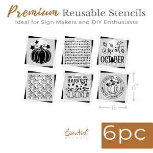 Sweet October Pumpkins Mini Stencil 6pk-Fall-Essential Stencil