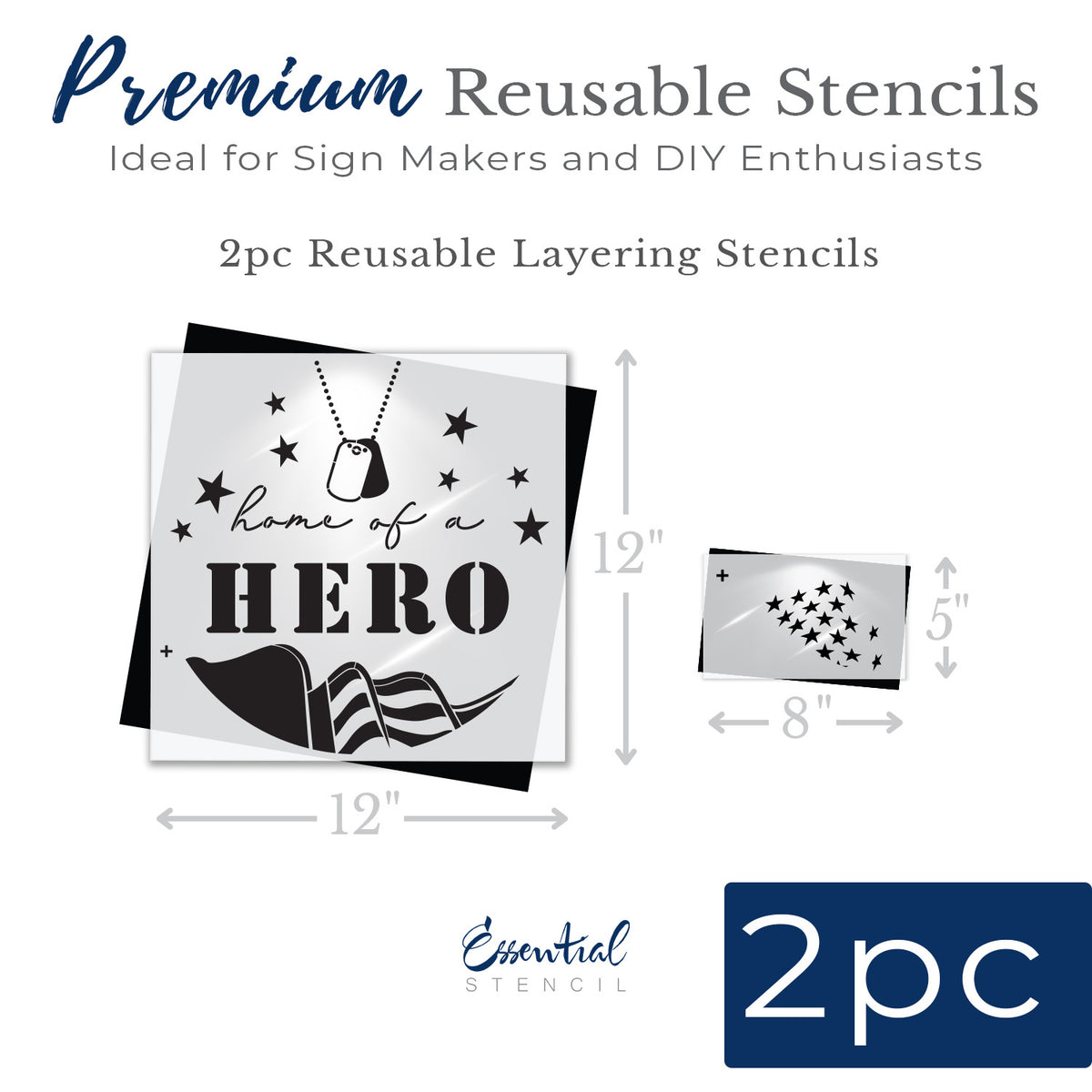 Home of a Hero Door Hanger Stencil-Patriotic-Essential Stencil