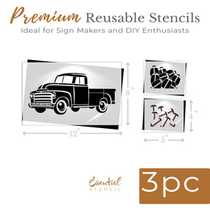 Tailgate Season Vintage Truck Stencil (Free Gift $90+)-Fall-Essential Stencil