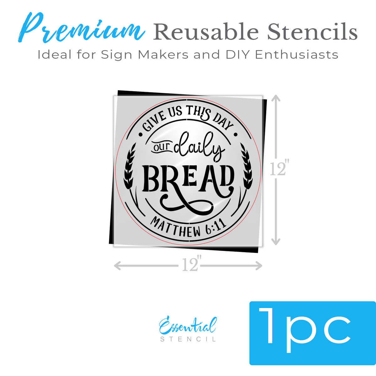 Matthew 6:11 12x12 1pc-Scripture-Essential Stencil