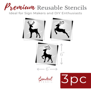 Whimsical Reindeer Mini Sign Stencils (3 Pack)-Christmas-Essential Stencil