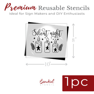 Silent Night Sign Stencil (Bundle Exclusive Free Gift)-Christmas-Essential Stencil