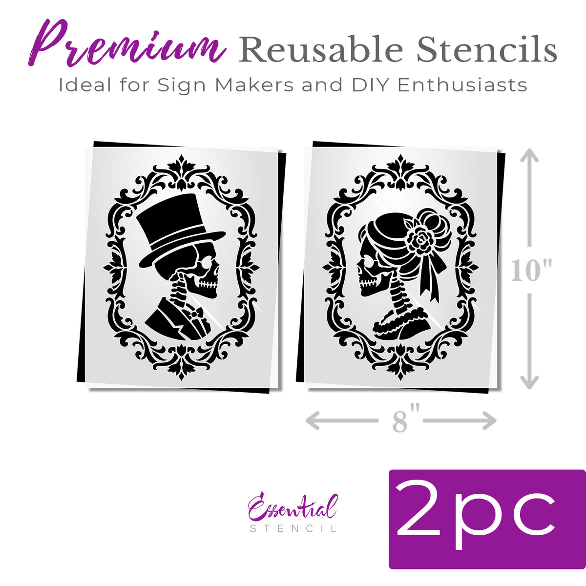 Skeleton Portraits Stencil Set-Halloween-Essential Stencil