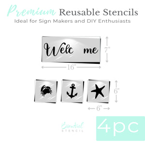 Customizable Coastal Welcome Stencil Set-Summer-Essential Stencil