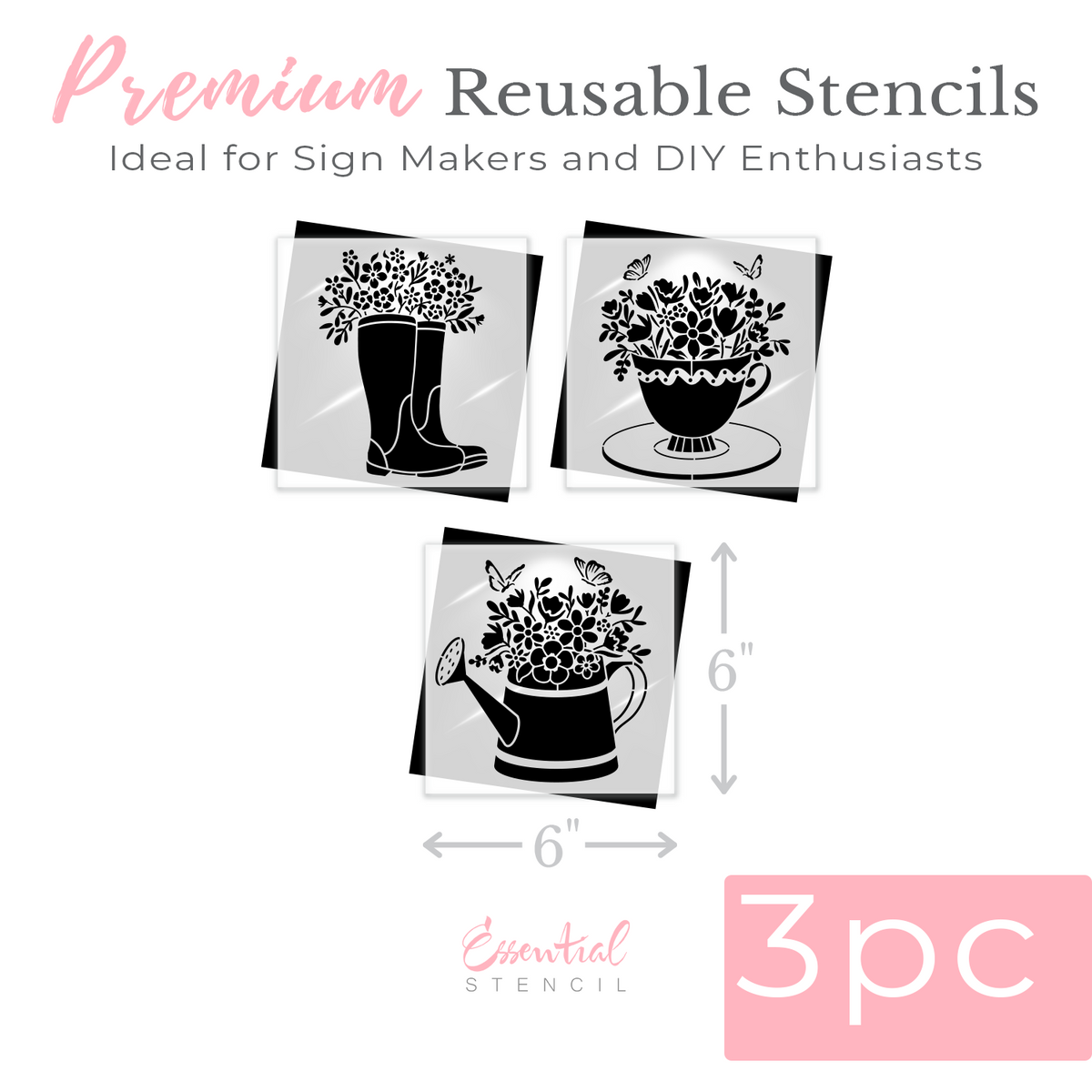 May Flowers Mini Sign Stencils (3 Pack)-Spring-Essential Stencil