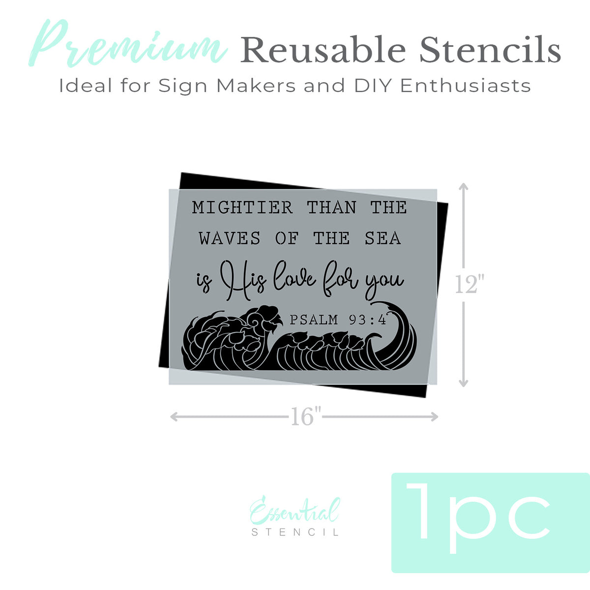 Mightier Than the Waves Stencil-Pattern-Essential Stencil