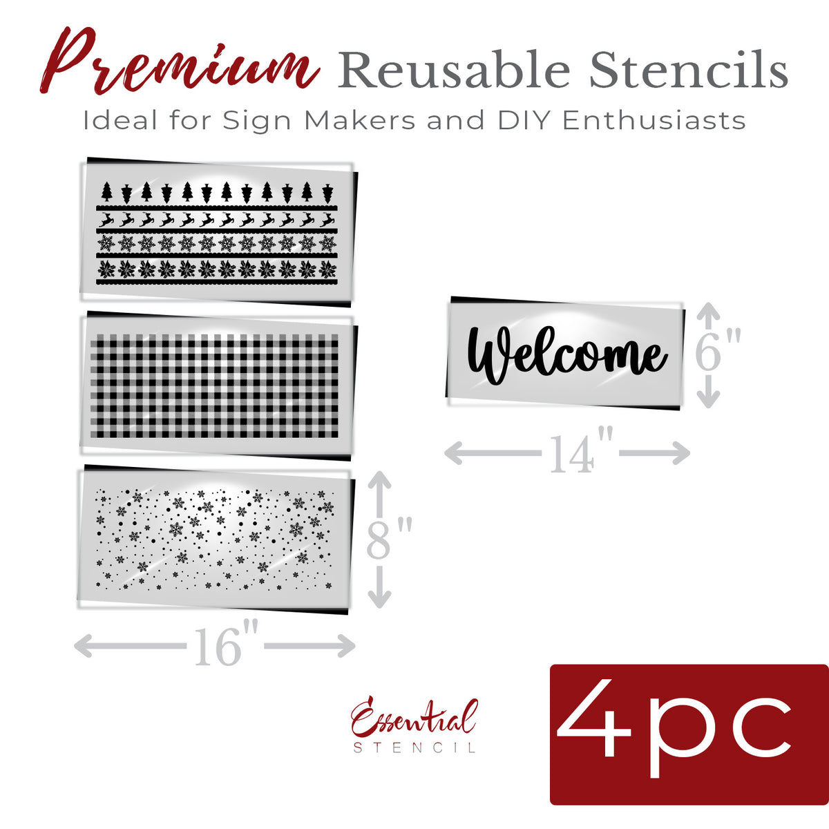 Winter Welcome Door Hanger Stencil Set-Christmas-Essential Stencil