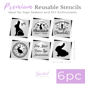 Chocolate Bunny Mini Stencil (6pk)-Spring-Essential Stencil