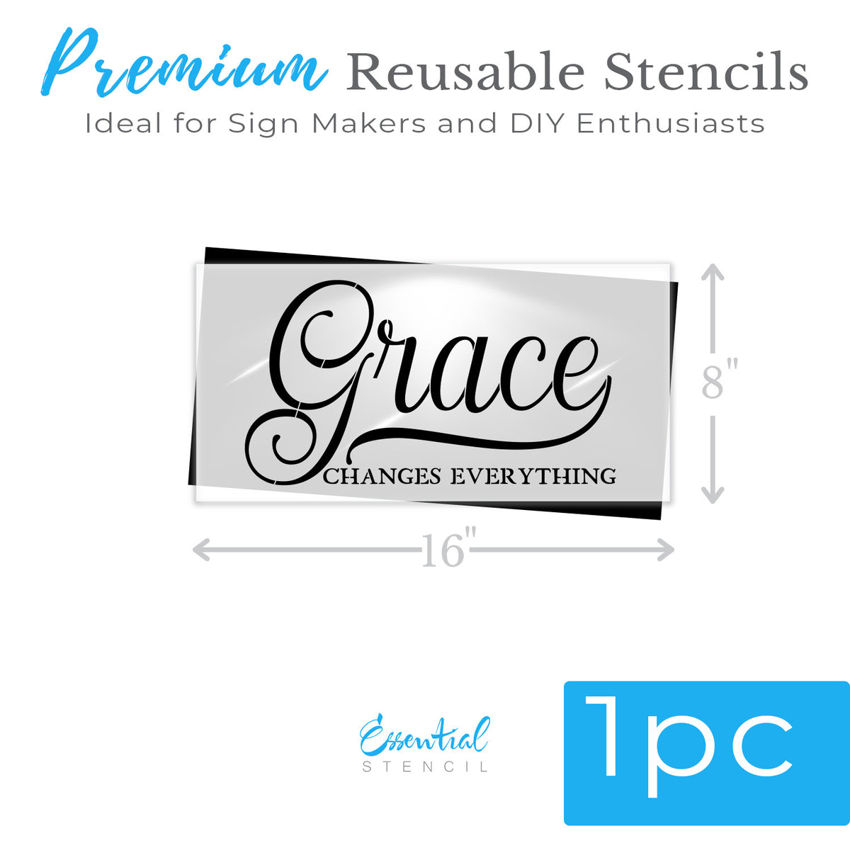 Grace Changes Everything 16x8 Stencil-Scripture-Essential Stencil