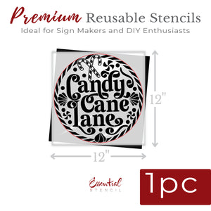 Candy Cane Lane Door Hanger Stencil-Christmas-Essential Stencil