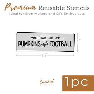 Pumpkins and Football Stencil-Fall-Essential Stencil