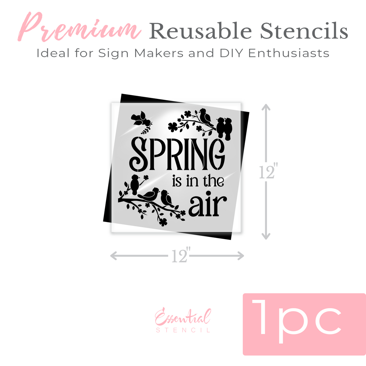 Spring is in the air Stencil 12x12-Spring-Essential Stencil