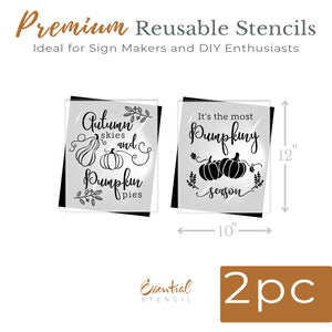 Pumpkiny Season Sign Stencil (2 pack)-Fall-Essential Stencil