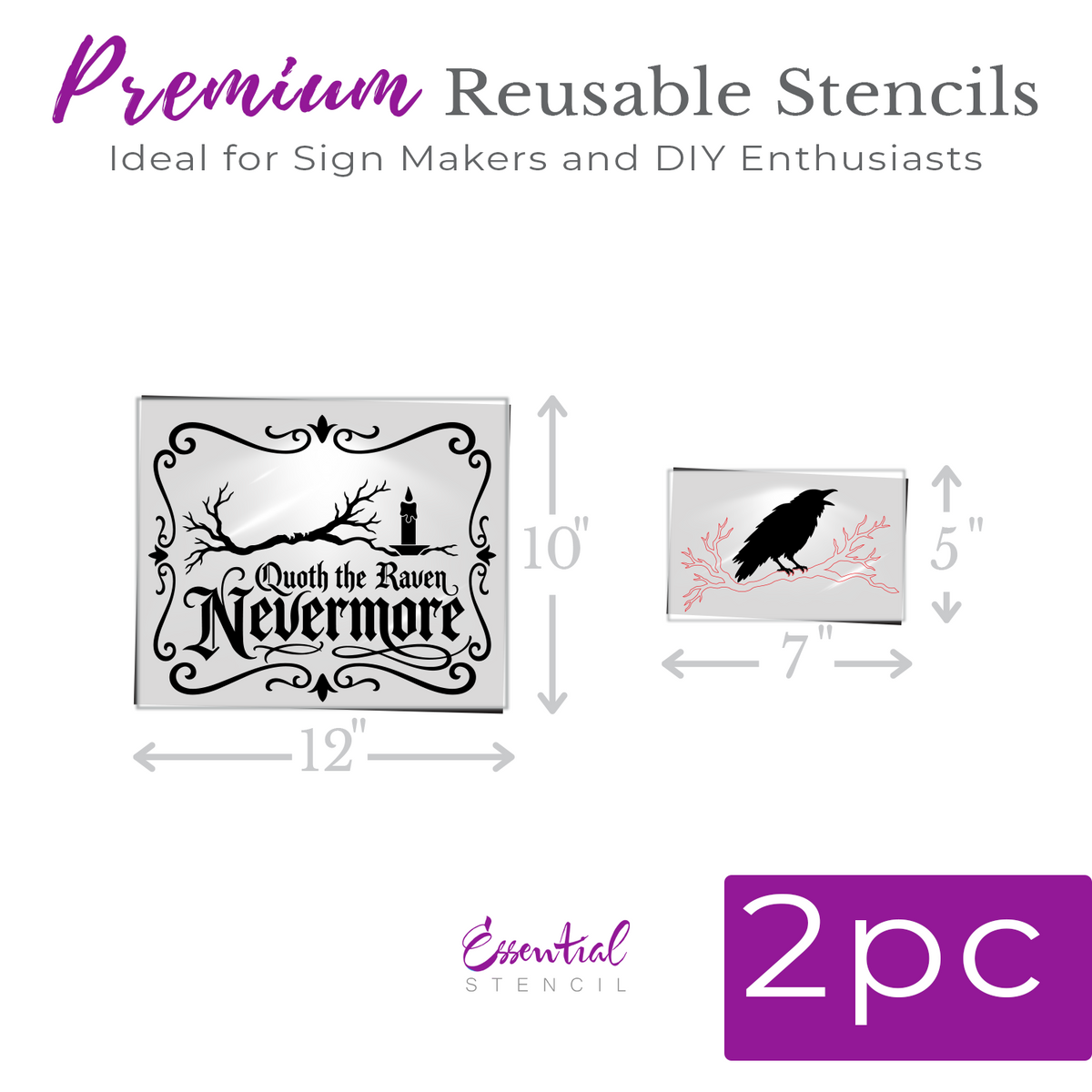 Nevermore Stencil-Halloween-Essential Stencil