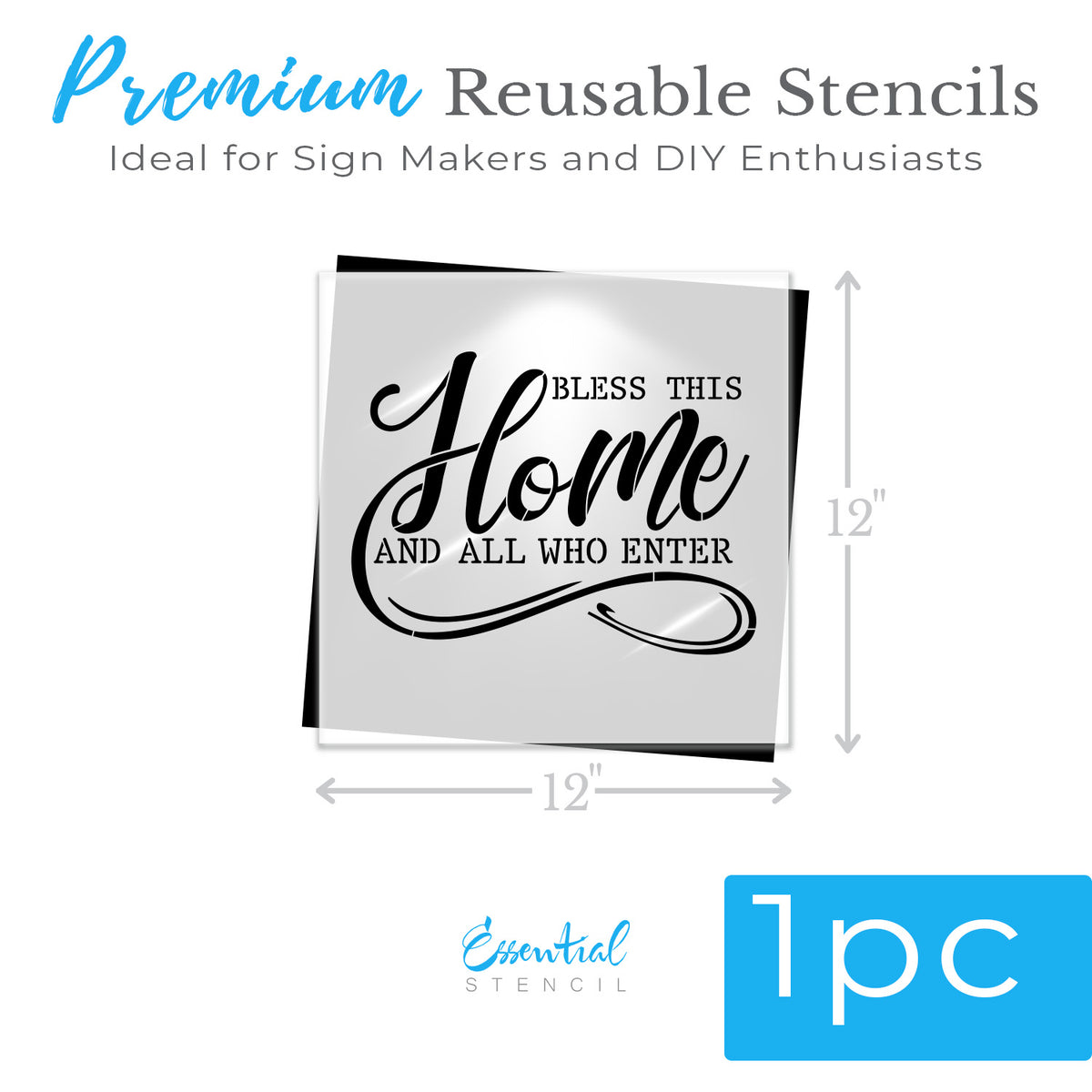 Bless this Home 12x12 1pc-Scripture-Essential Stencil